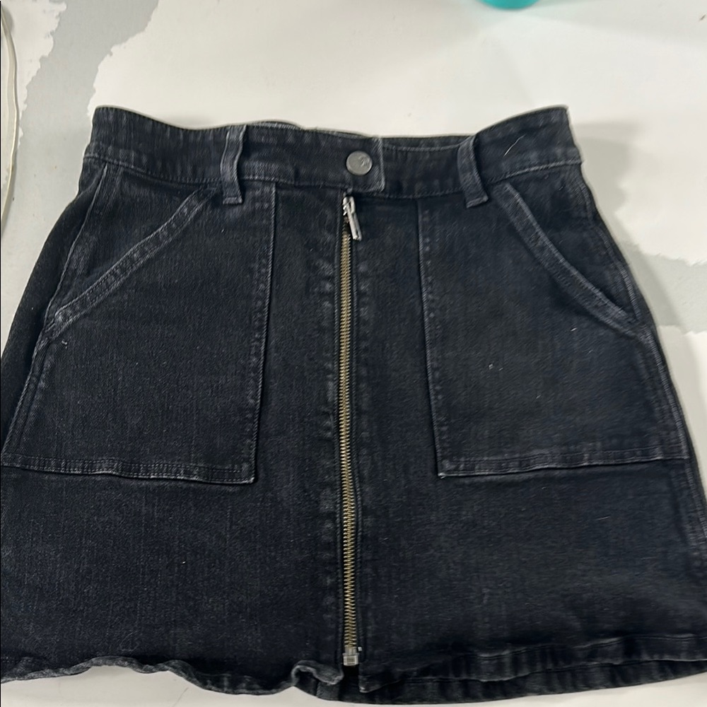 Madewell Blue Skater Mini Skirt